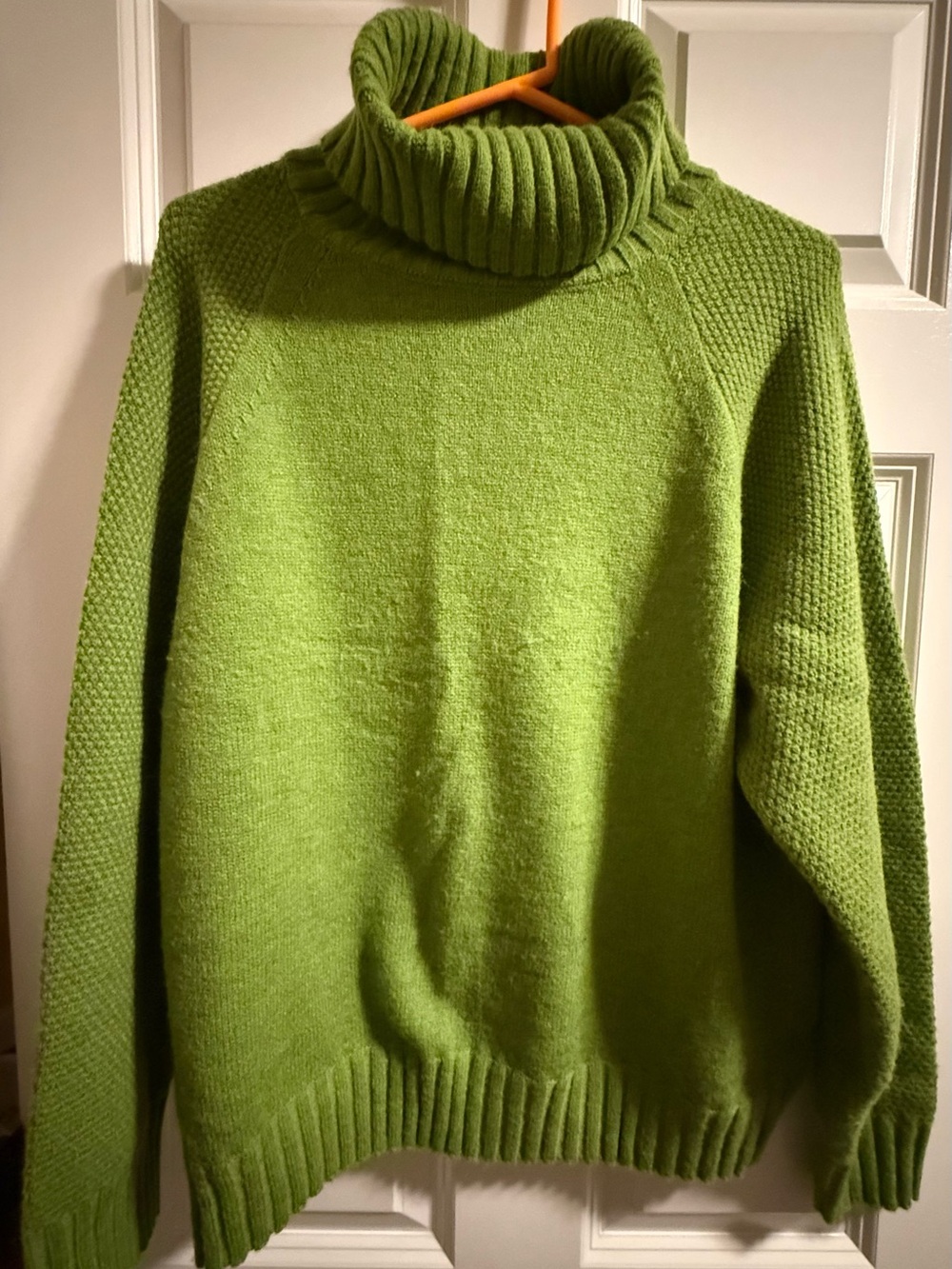 Turtleneck Knit Sweater in Green - Women's Cozy Pullover